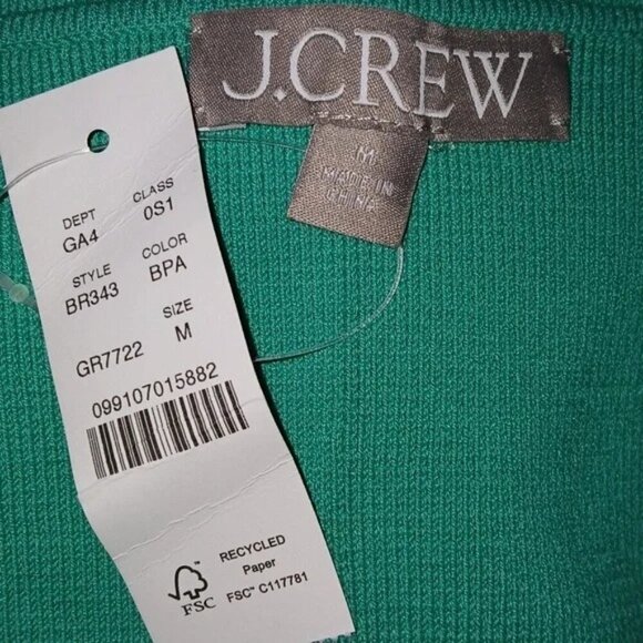 J. Crew Square Neck Knit Green Sleeveless Mini Dress - Picture 6 of 7